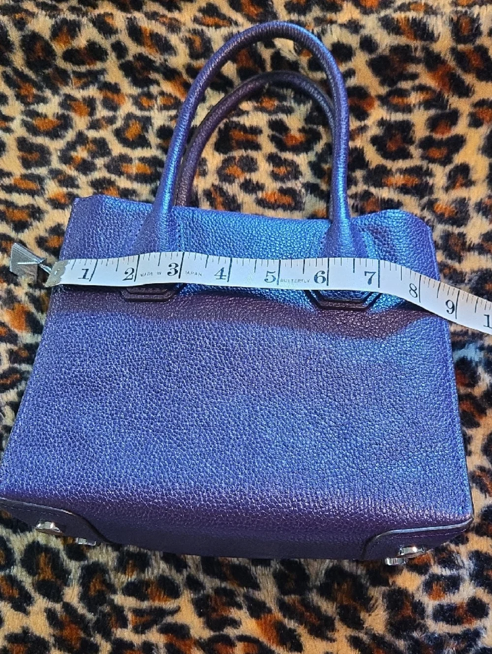 Michael Kors Purple Pebbled Leather Satchel - Picture 6 of 7
